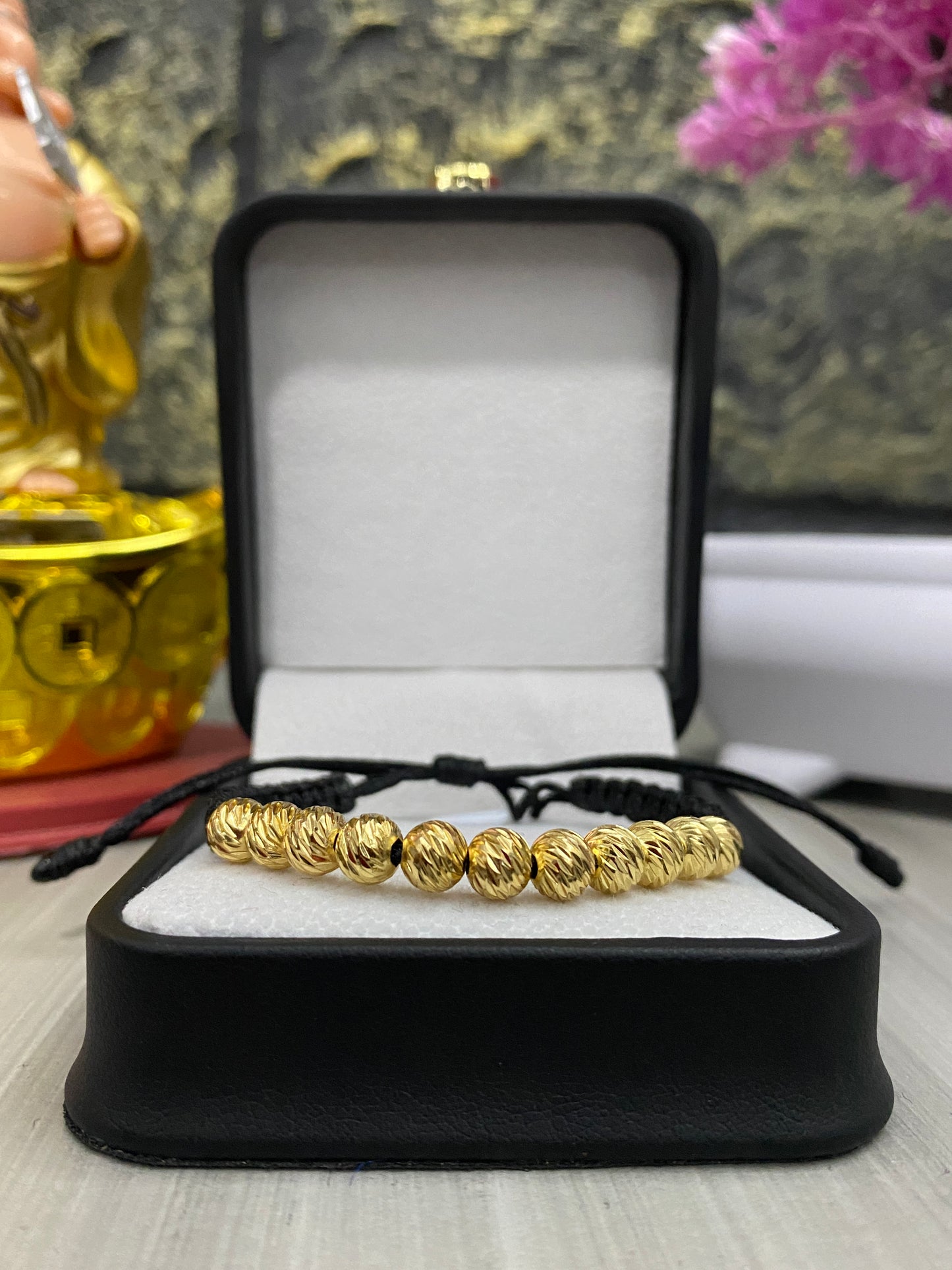 Pulsera 11 balines #6 tipo oro