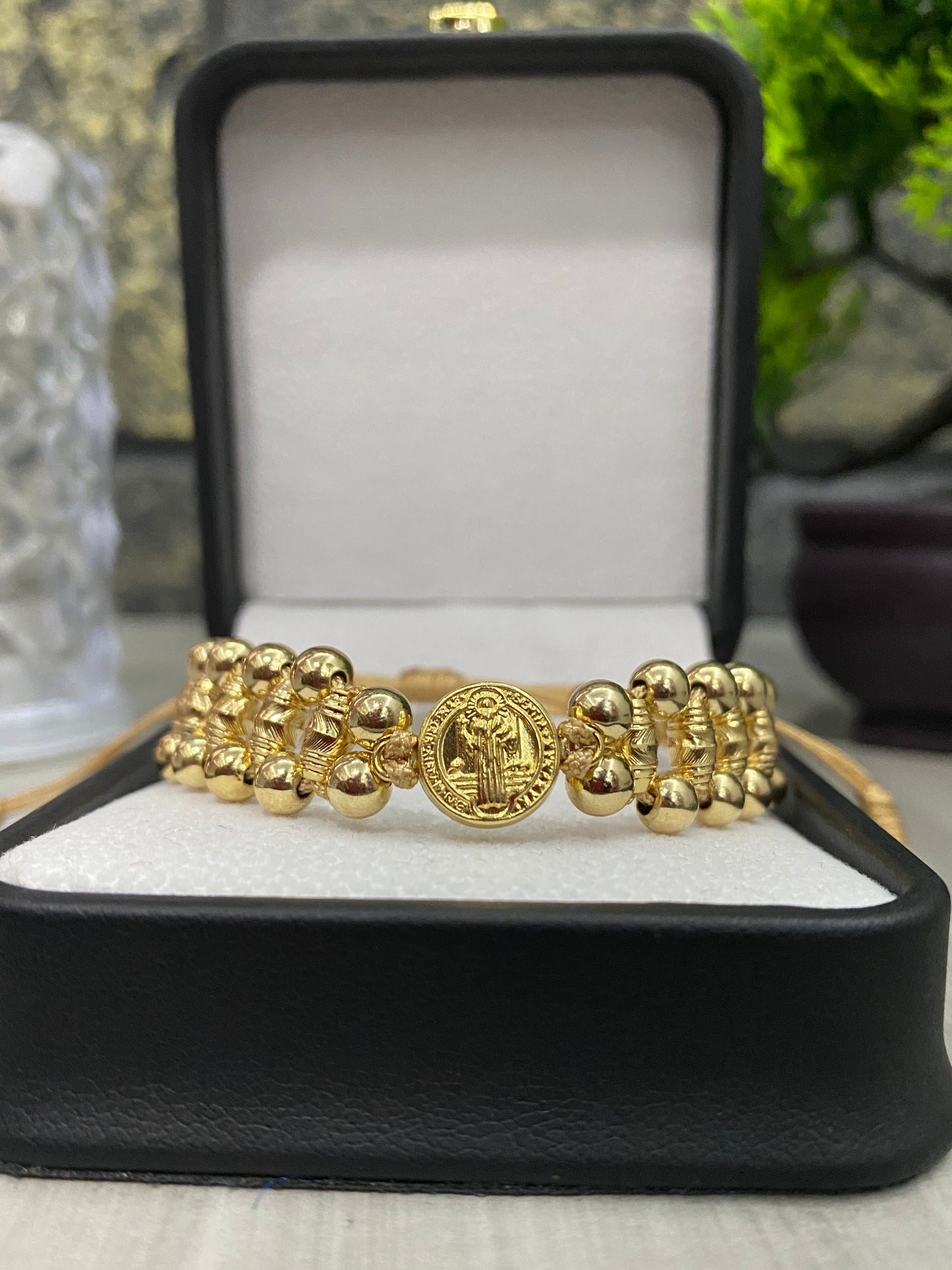 Pulsera San Benito 3 carriles Barriles y #5 lisos