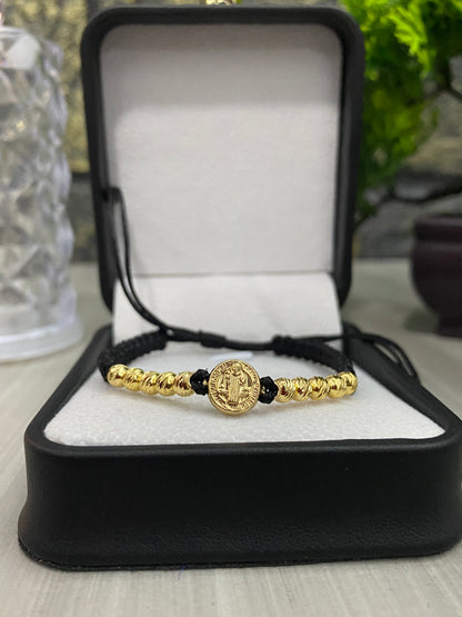 Pulsera San Benito 10 balines #4 diamantados