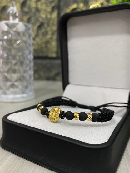 Pulsera San Benito #4 diamantada sencilla