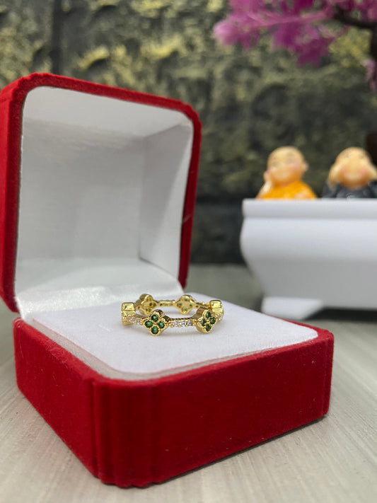 Anillo Importado Van Cleef mini verde Talla 6