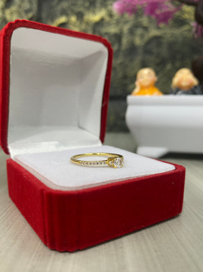 Anillo Importado Solitario circones delicado Talla 6,5