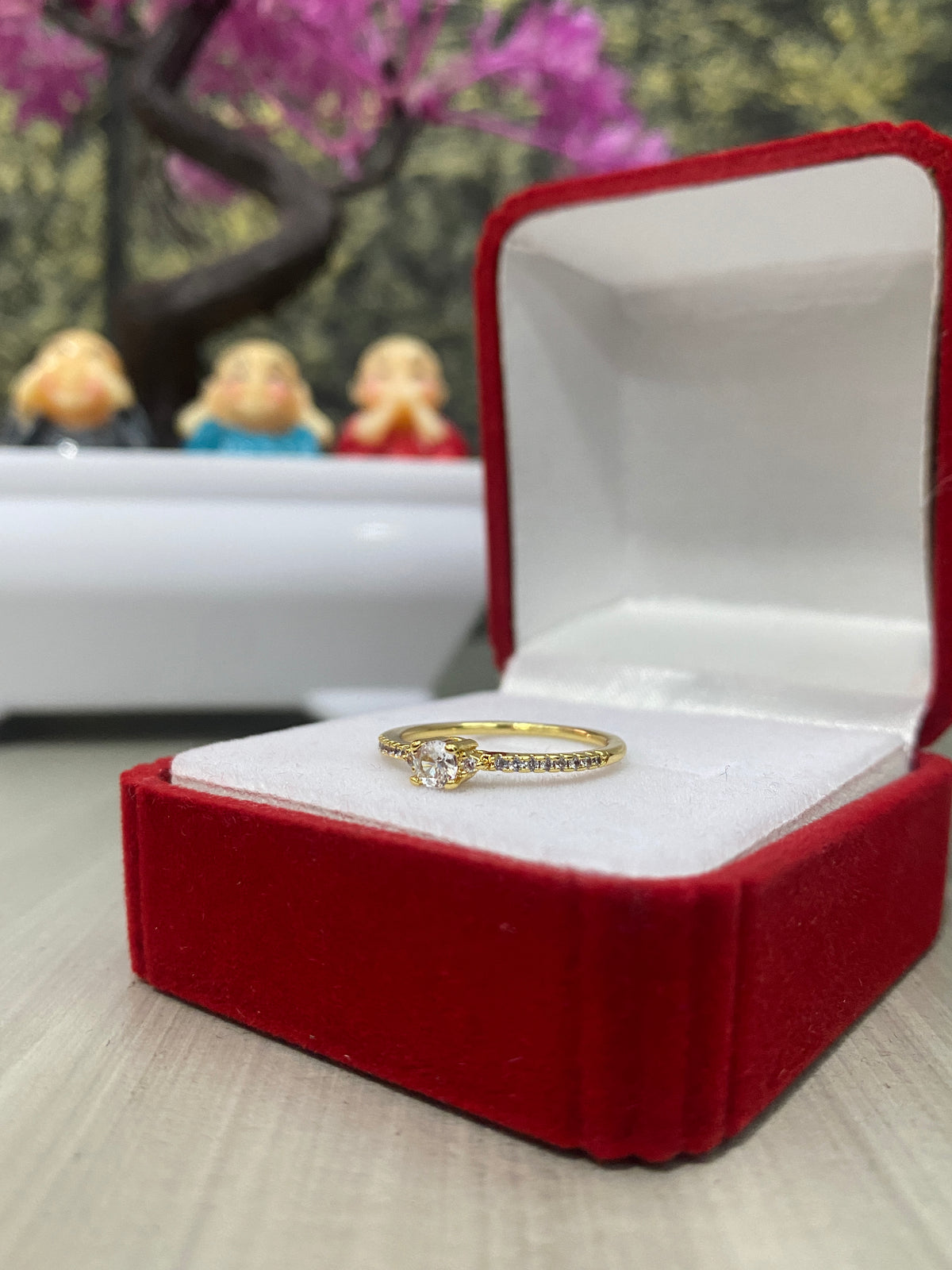 Anillo Importado Solitario circones delicado Talla 6,5