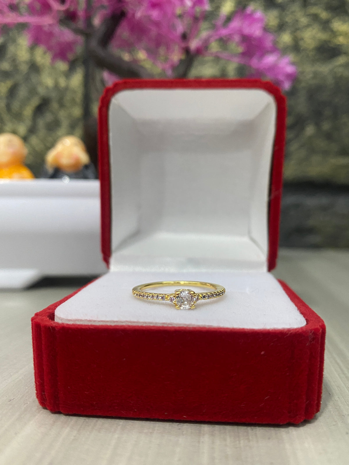 Anillo Importado Solitario circones delicado Talla 6,5
