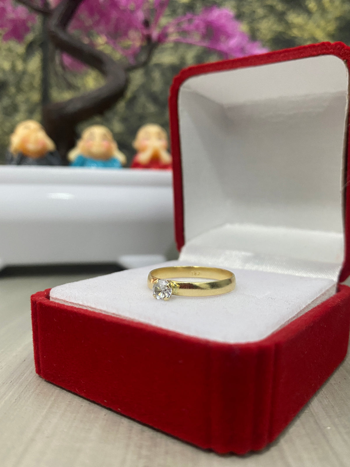 Anillo Importado Solitario Talla 7