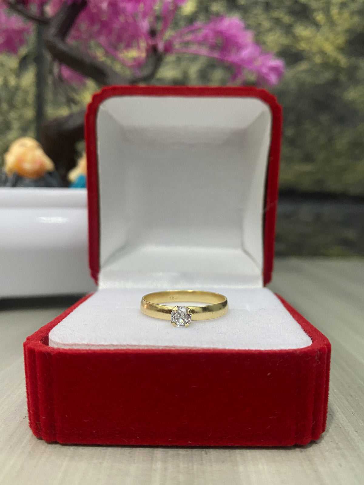 Anillo Importado Solitario Talla 7