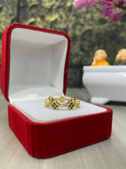Anillo Importado Van Cleef mini verde Talla 7