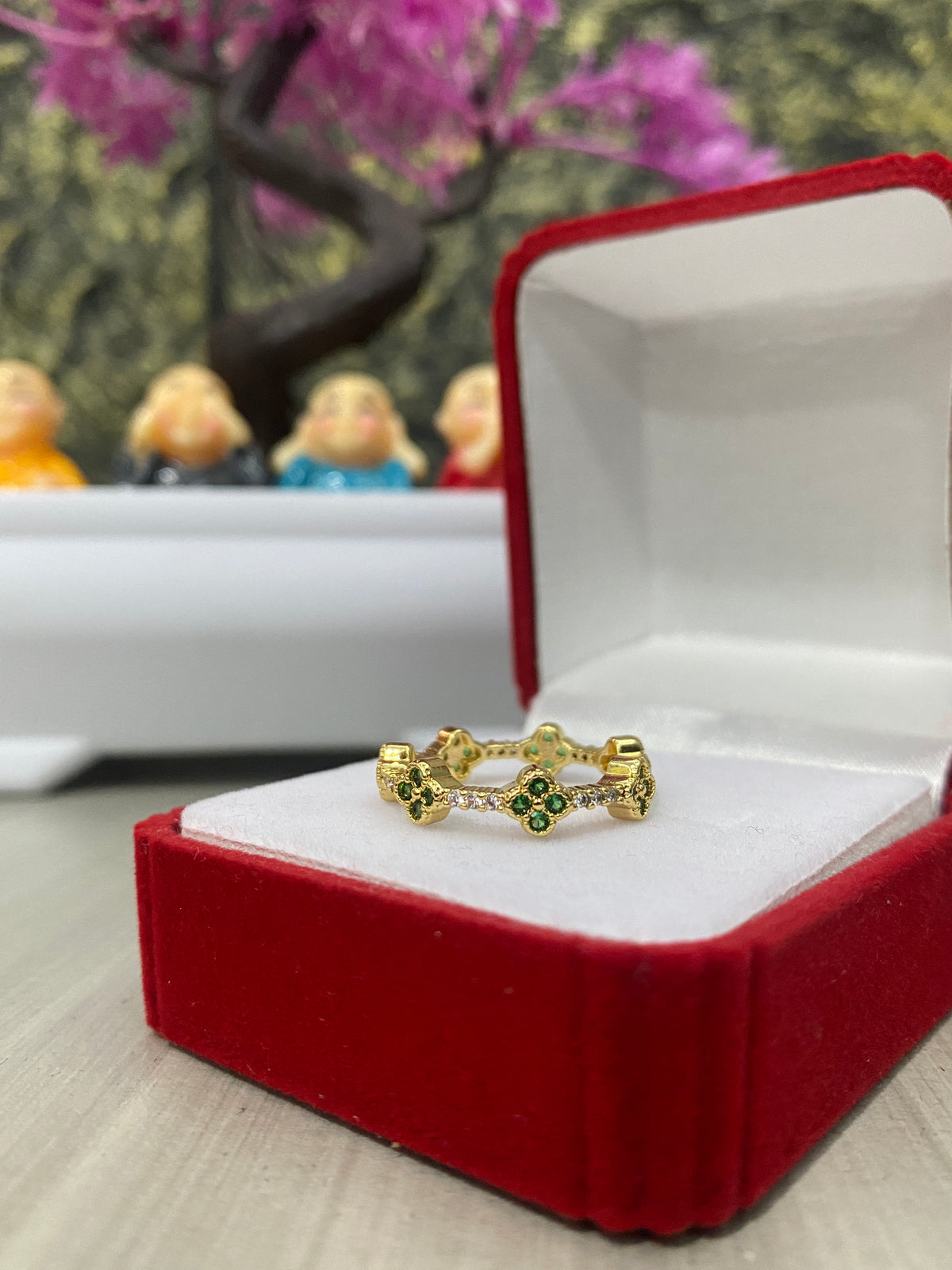 Anillo Importado Van Cleef mini verde Talla 7
