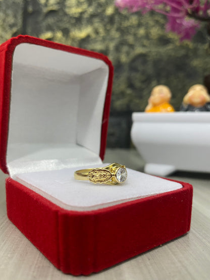 Anillo Guadalupe silueta circon blanco Talla 7