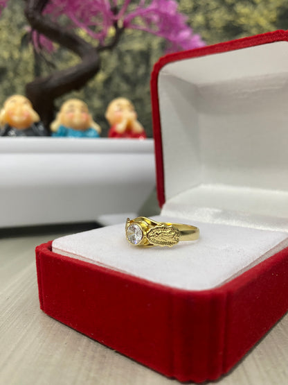 Anillo Guadalupe silueta circon blanco Talla 7