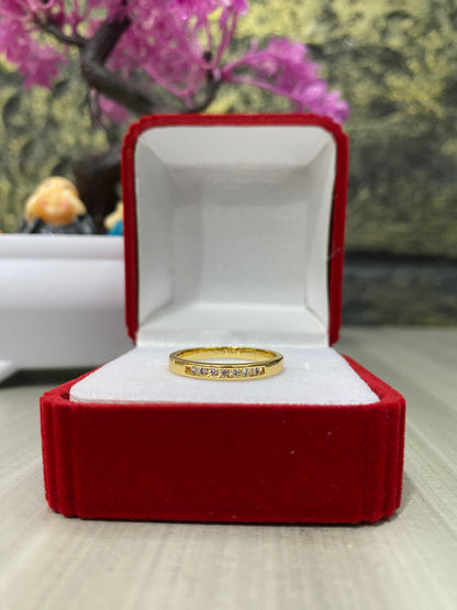 Anillo Importado Liso circones incrustados Talla 8