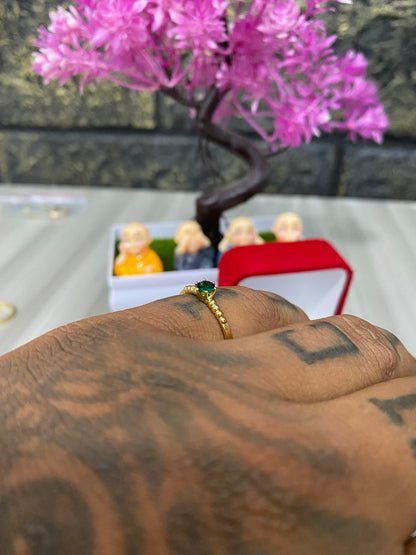 Anillo Importado Circon verde delicado Talla 8