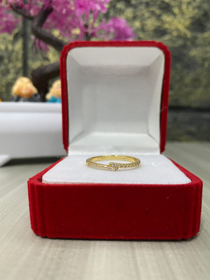 Anillo Importado Delicado circones cruzados Talla 8