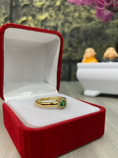Anillo Importado Circon verde Talla 8