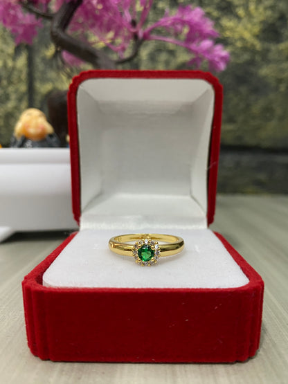 Anillo Importado Circon verde Talla 8