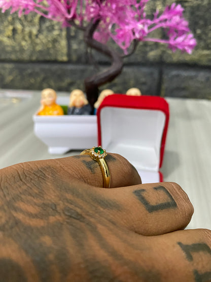 Anillo Importado Circon verde Talla 8