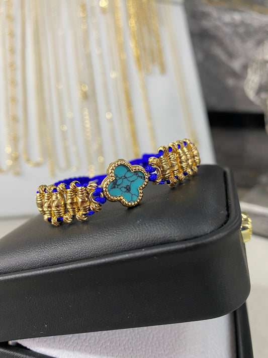 Pulsera barril 3 carrilles Van Cleef azul