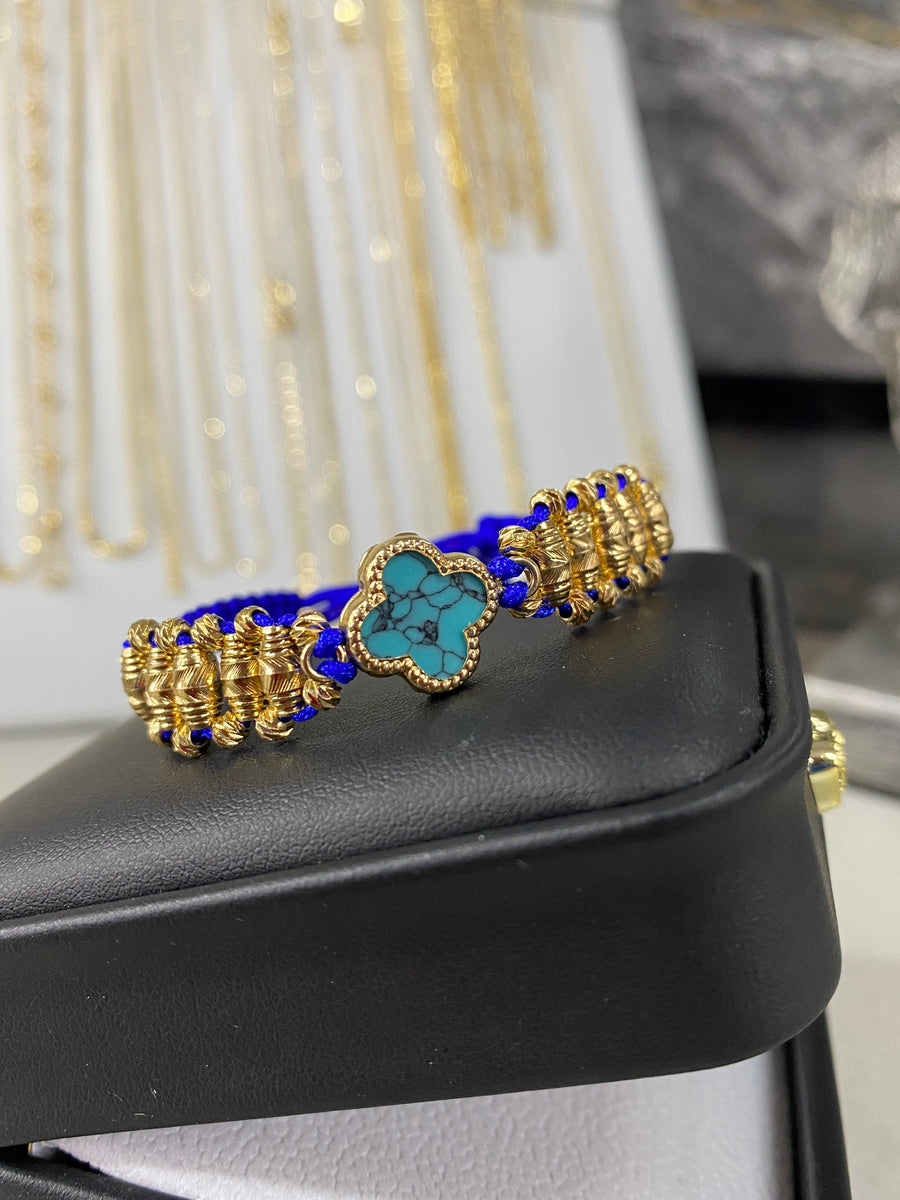 Pulsera barril 3 carrilles Van Cleef azul