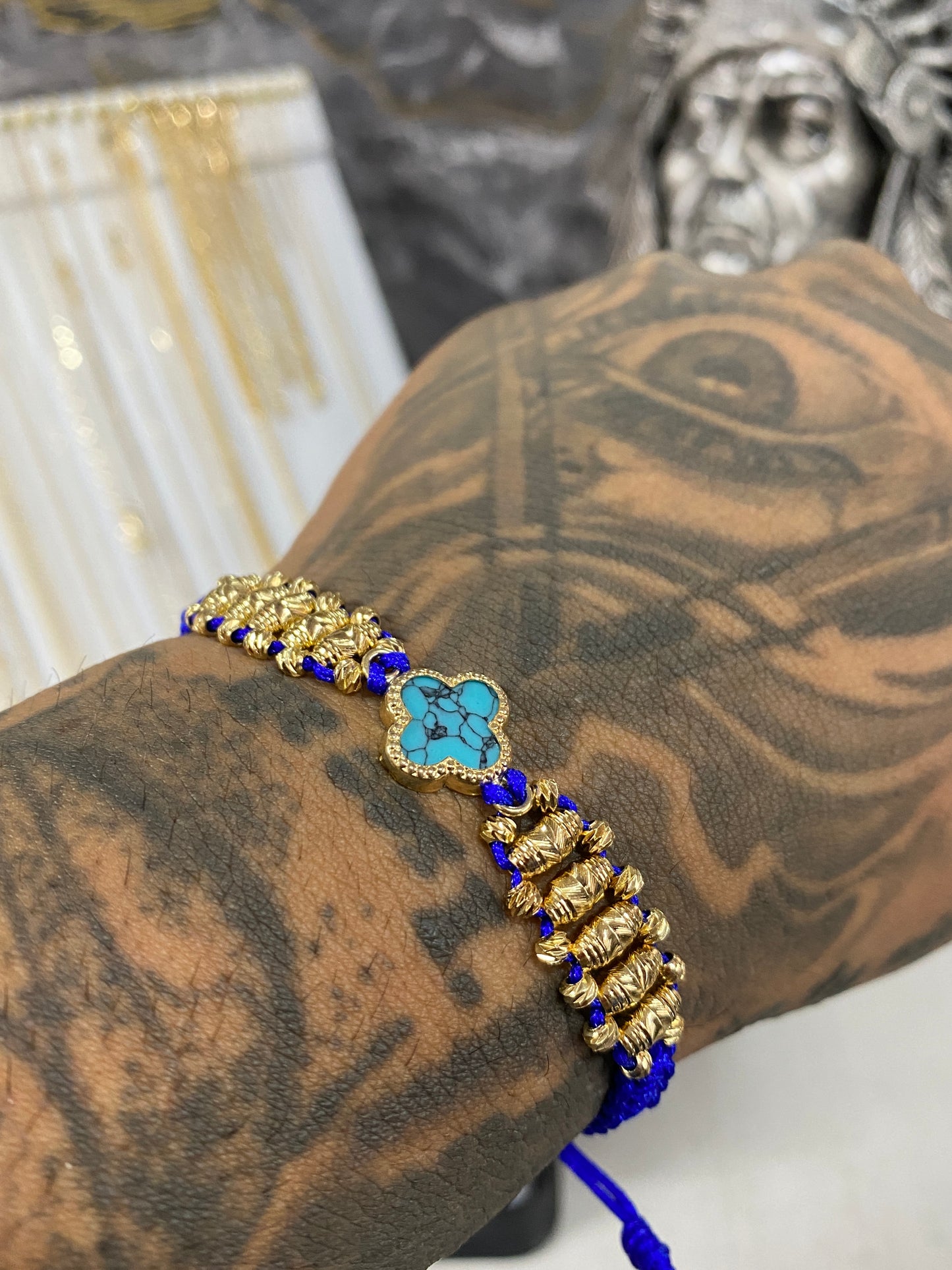Pulsera barril 3 carrilles Van Cleef azul