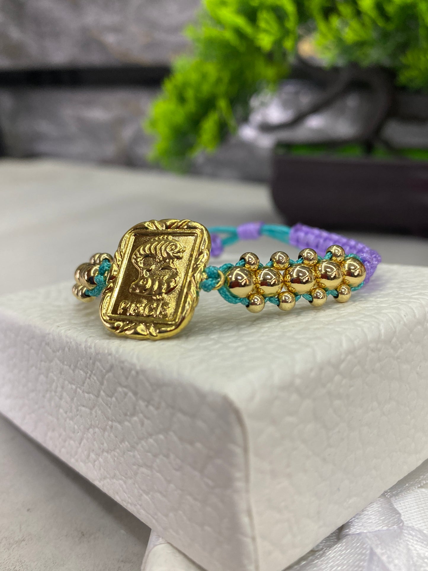 Pulsera zodiacal 3 carriles lisa PISCIS