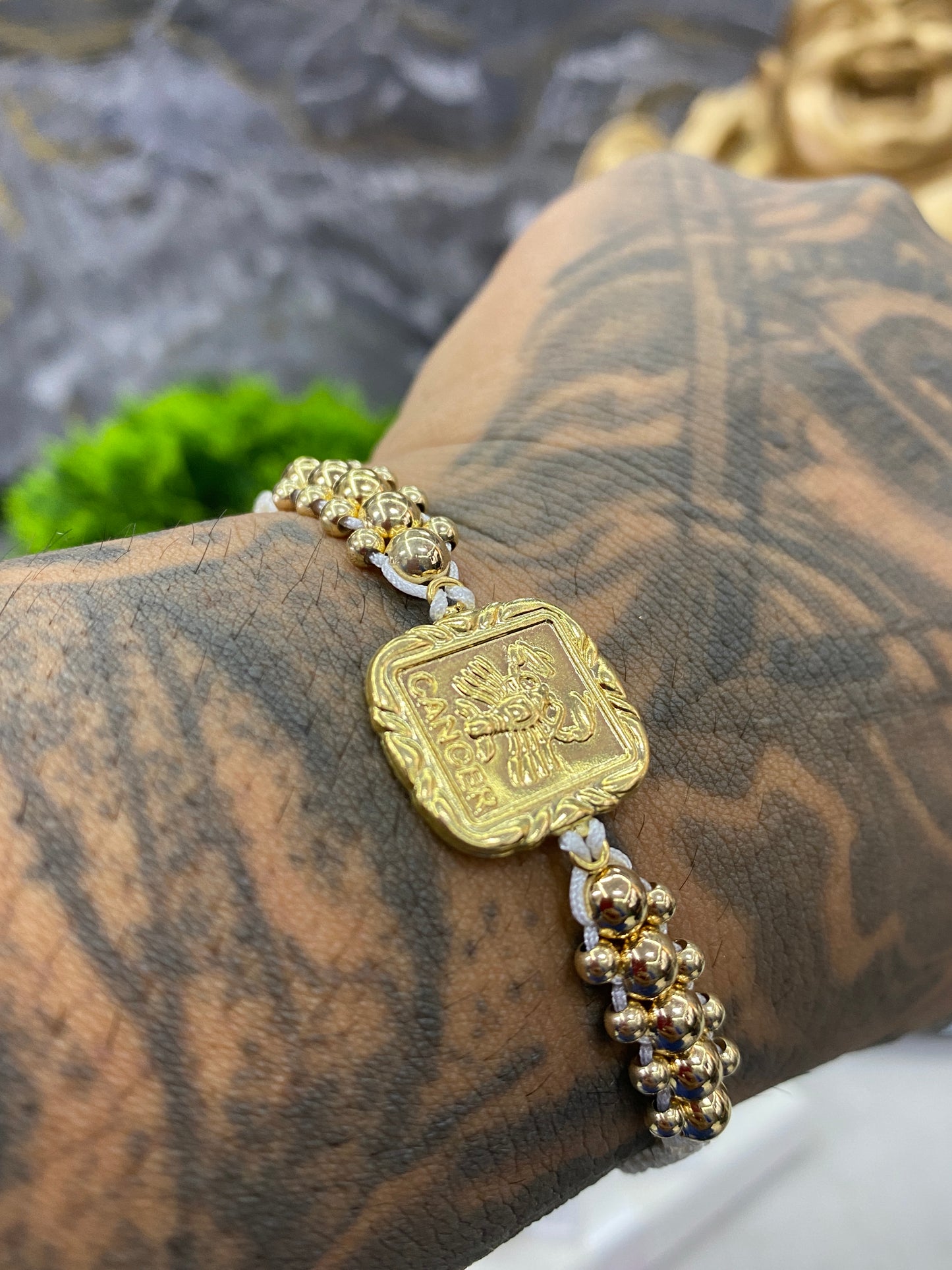 Pulsera zodiacal 3 carriles lisa CANCER