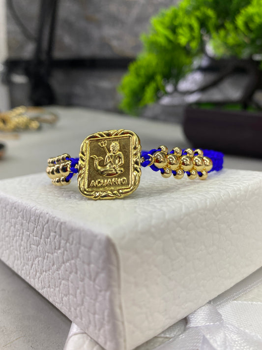 Pulsera zodiacal 3 carriles lisa ACUARIO