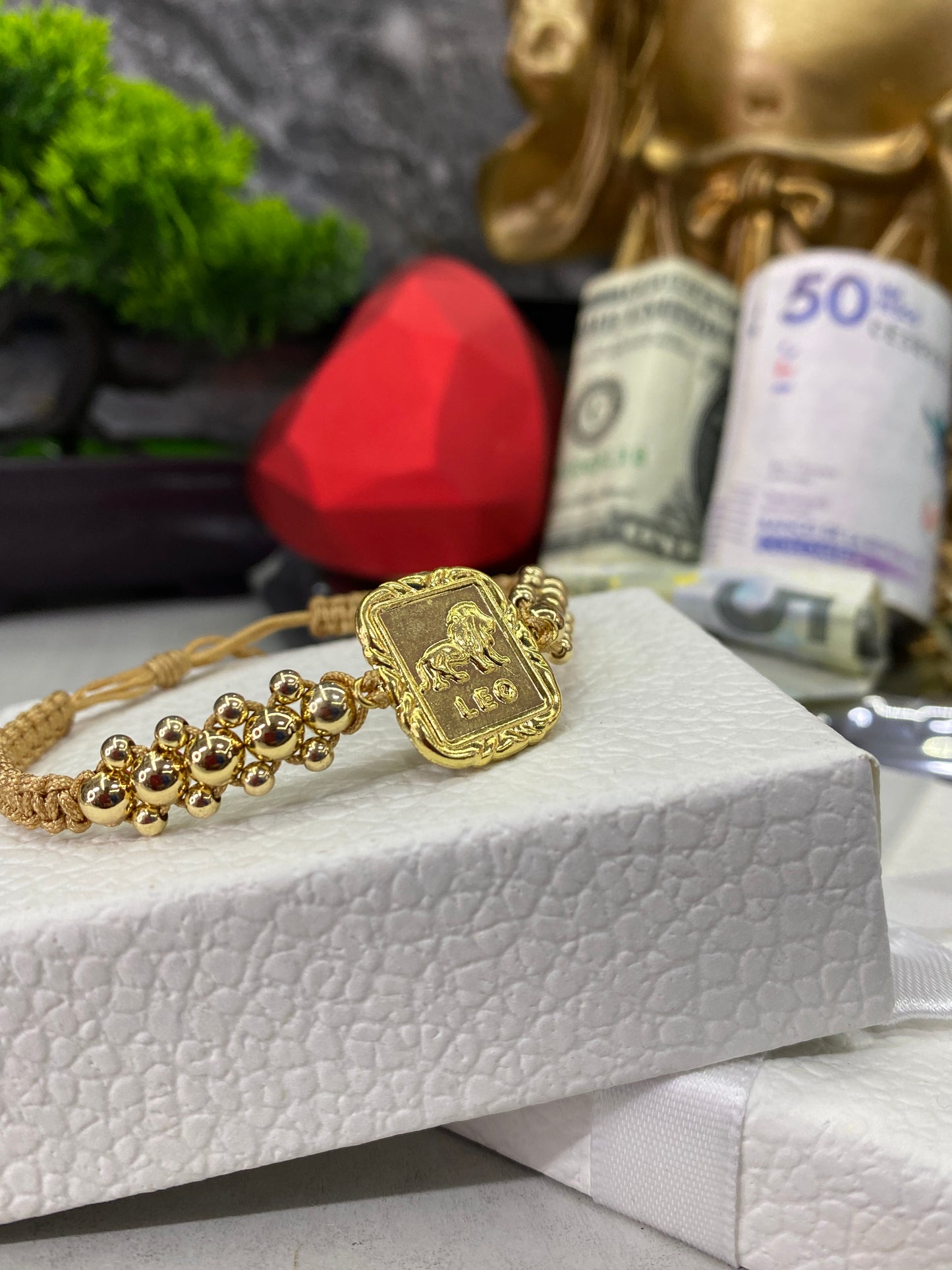 Pulsera zodiacal 3 carriles lisa LEO