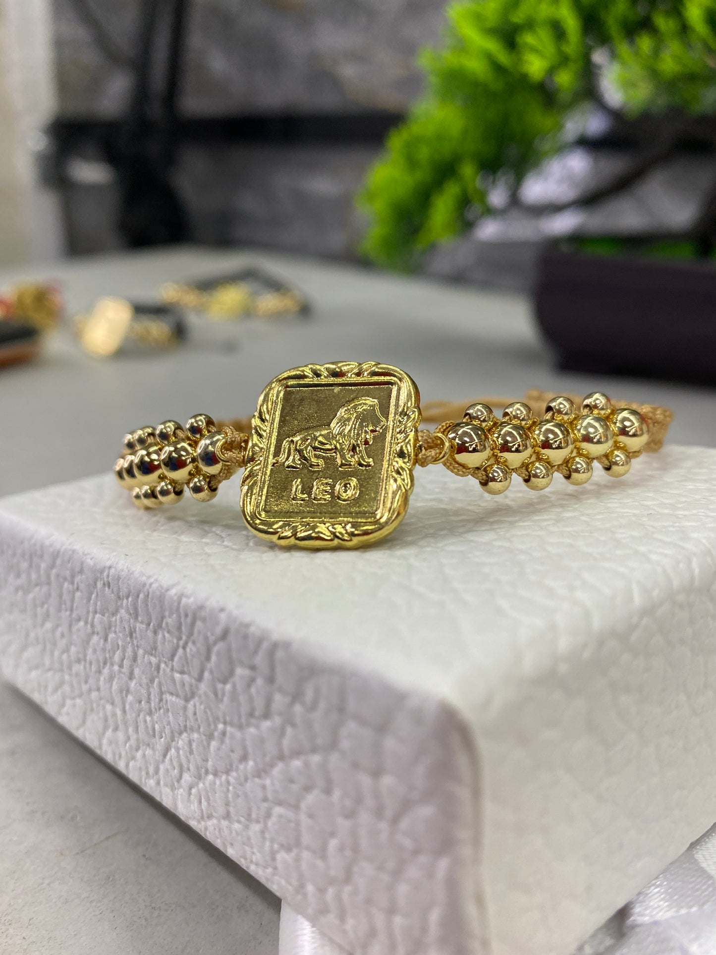 Pulsera zodiacal 3 carriles lisa LEO