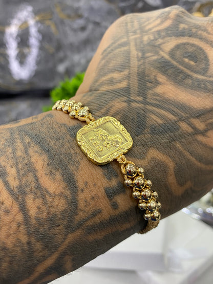 Pulsera zodiacal 3 carriles lisa LEO