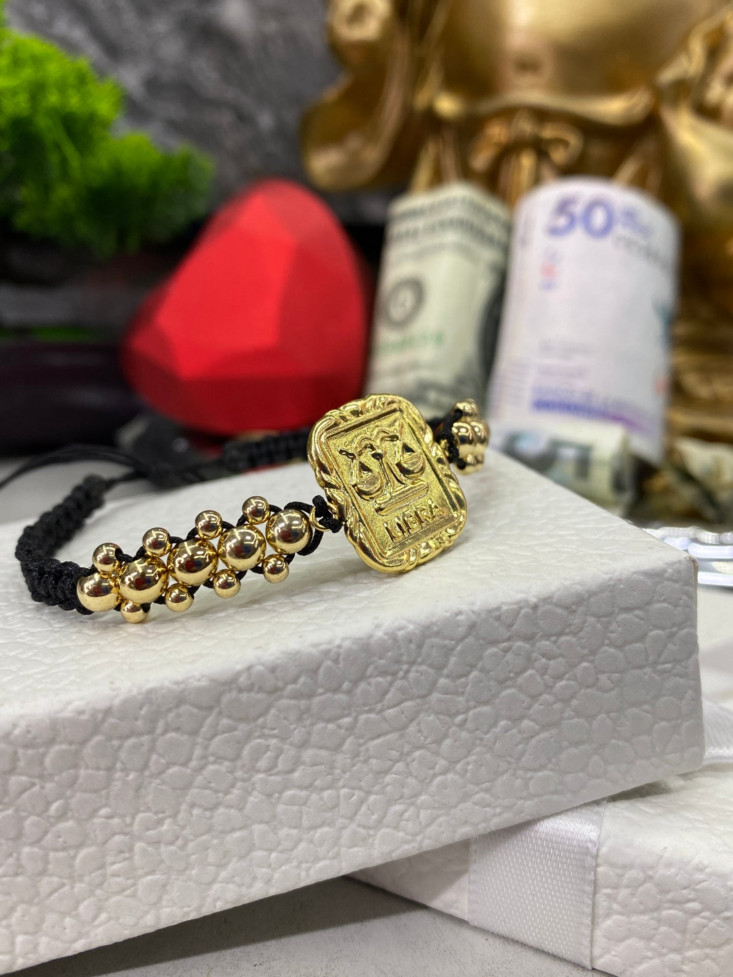 Pulsera zodiacal 3 carriles lisa LIBRA