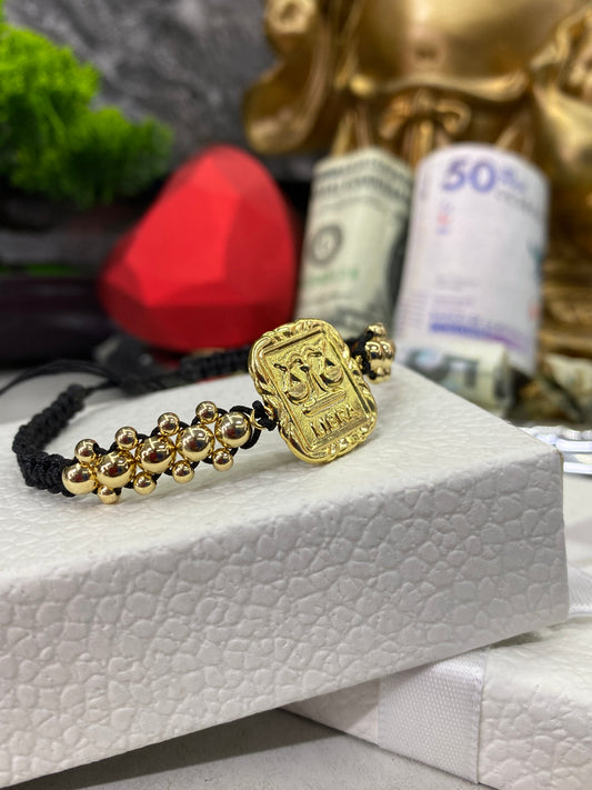 Pulsera zodiacal 3 carriles lisa LIBRA