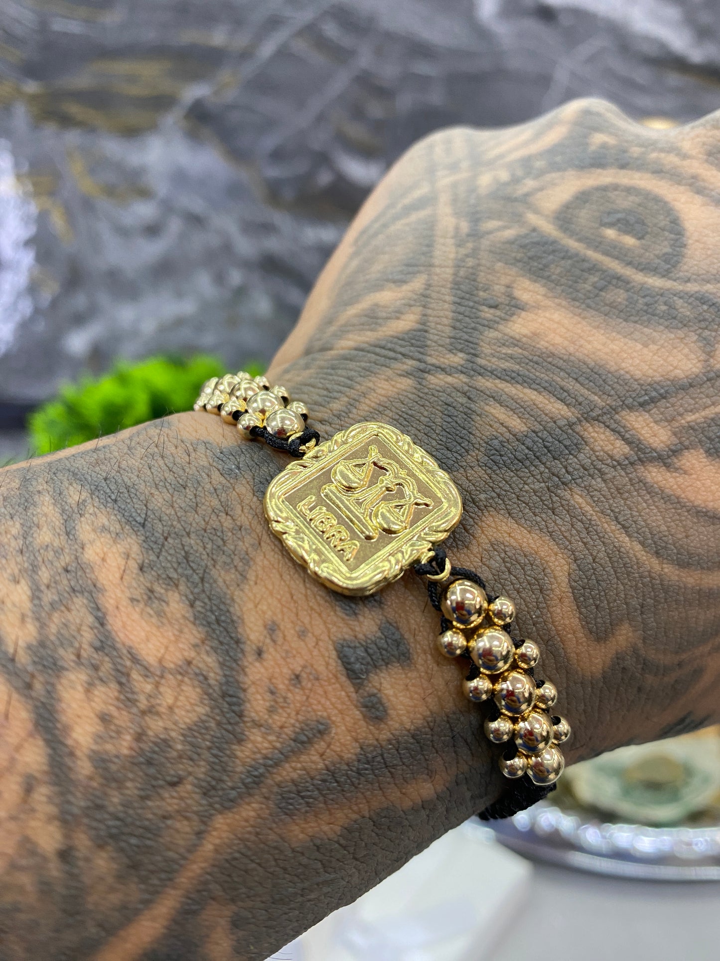 Pulsera zodiacal 3 carriles lisa LIBRA