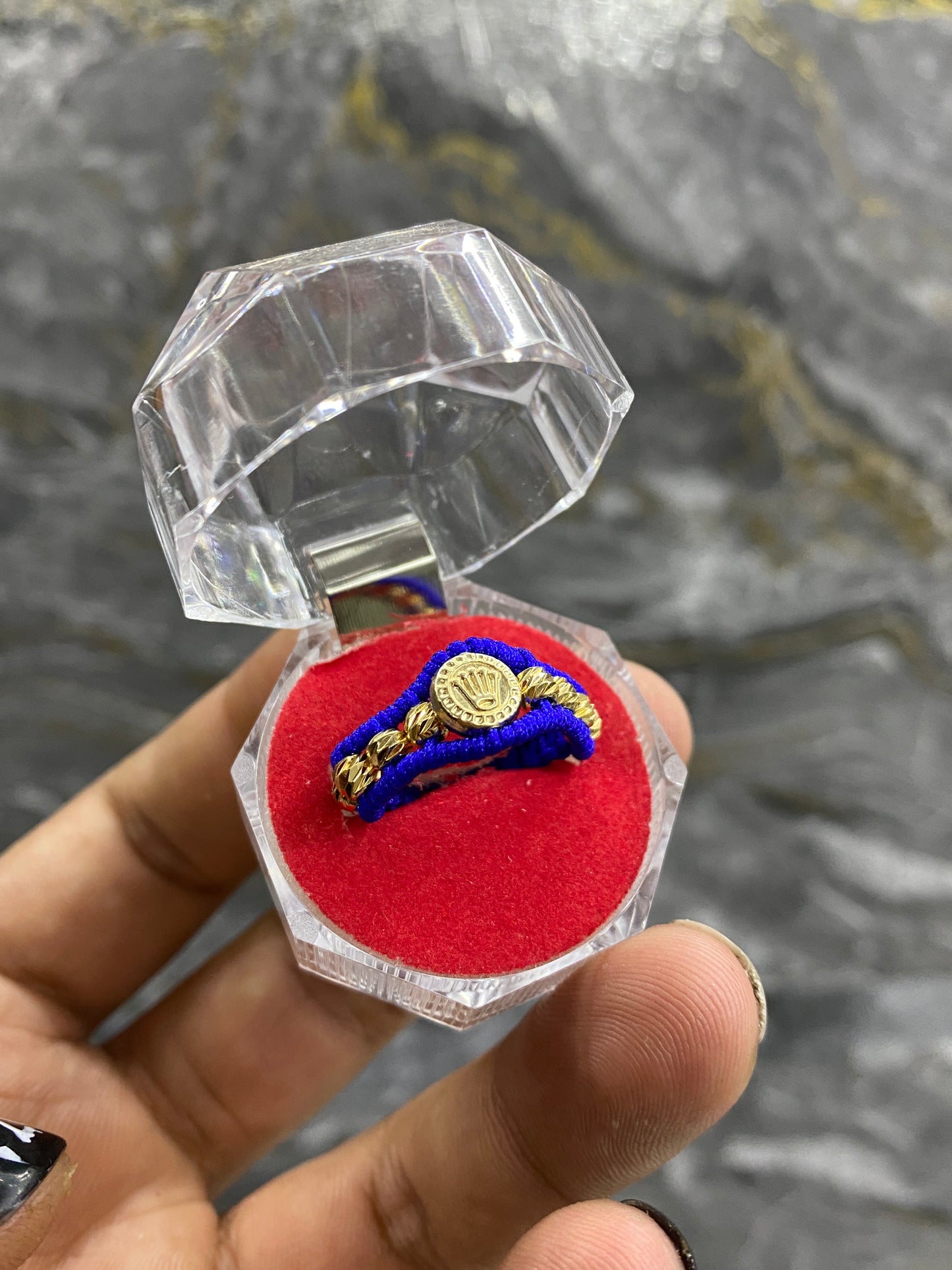 Anillo rolex sencillo balines #4 diamantados