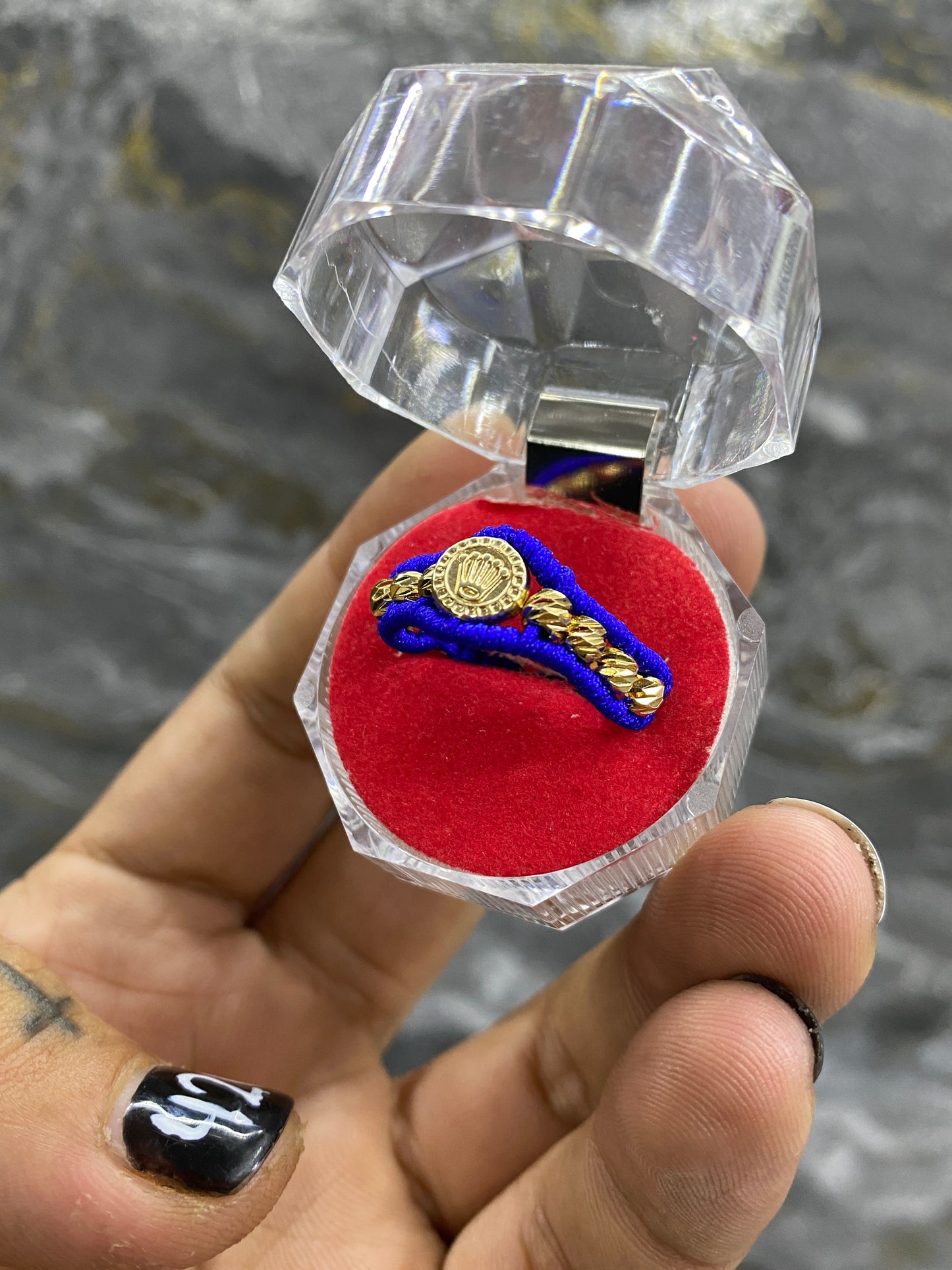 Anillo rolex sencillo balines #4 diamantados