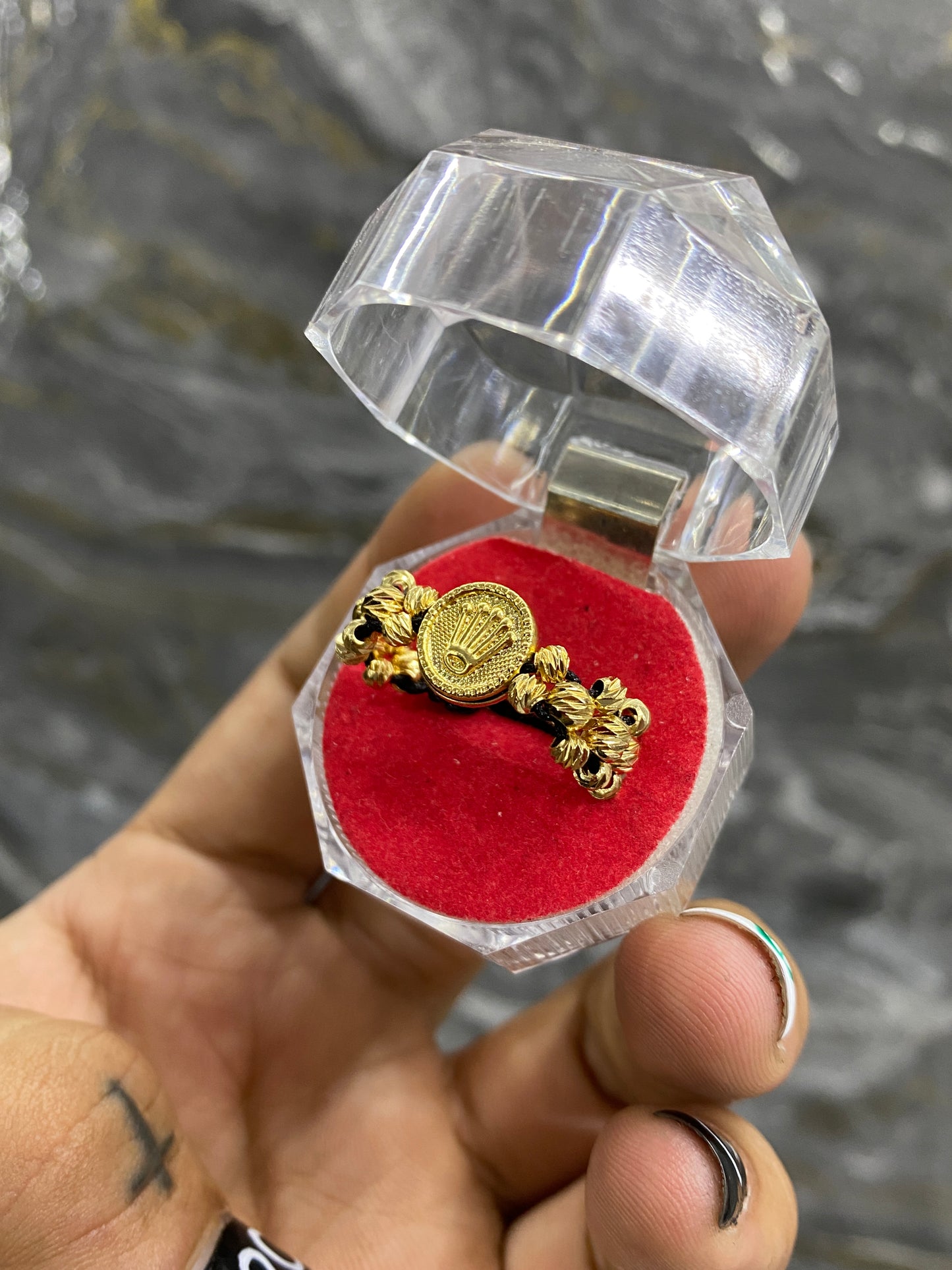Anillo rolex mediano 3 carriles diamantado