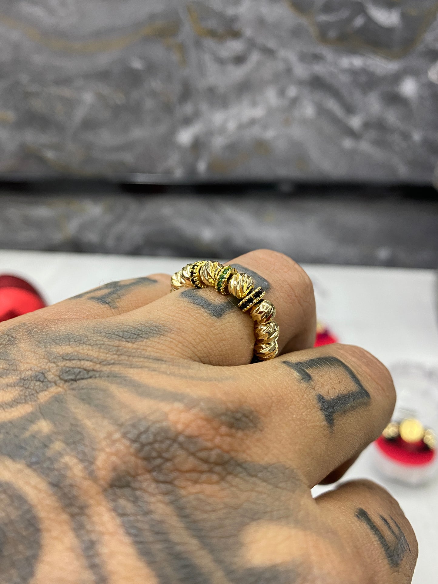Anillo rondeles #5 diamantado