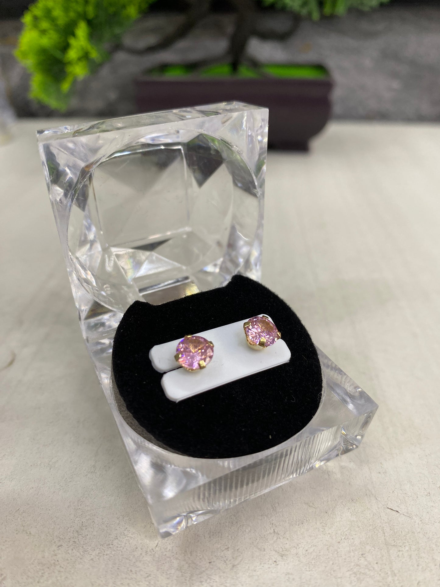 Topos Circon rosado grande Rosca seguridad