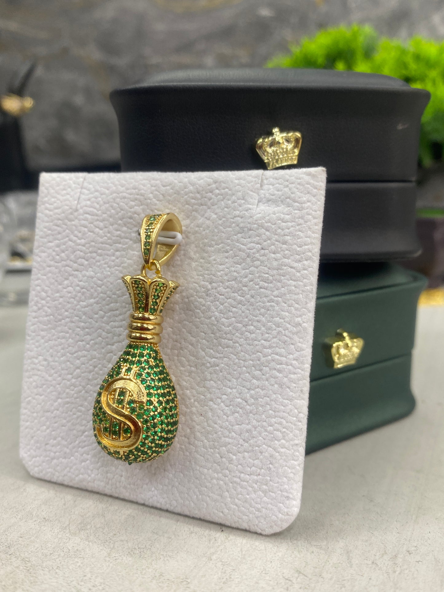 Dije Bolsa de dinero circonada grande